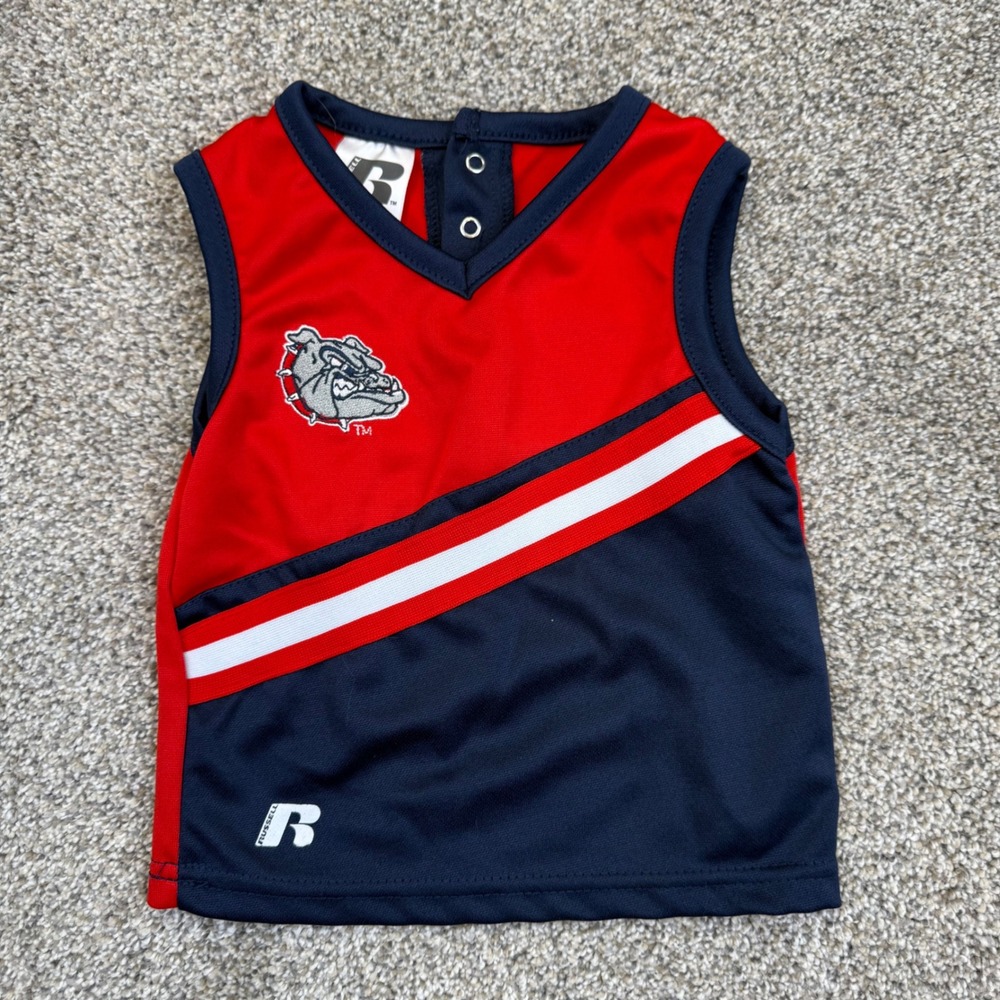 Russell Athletic Toddler 18M Red Navy Gonzaga Cheerleading Uniform Top Shell